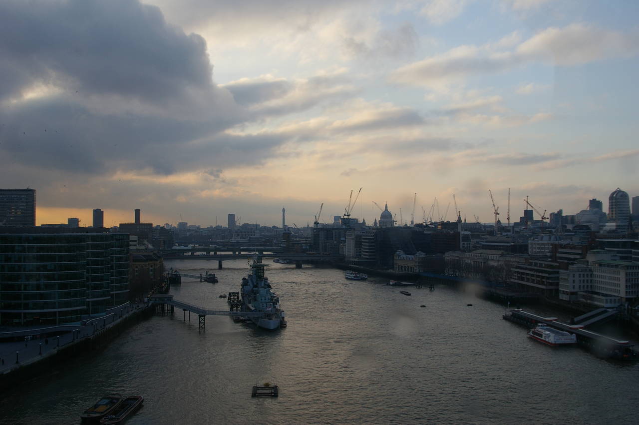 View upstream from the top of Tower Bridge
