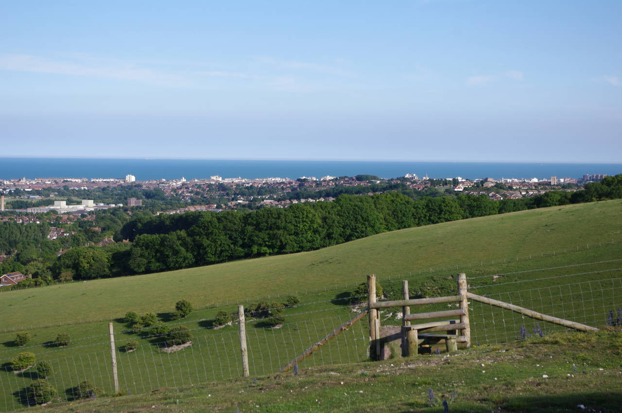 View over Eastbourne from Combe Hill