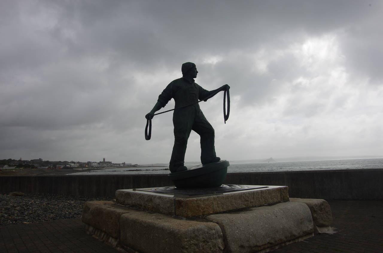 Fisherman statue at Newlyn